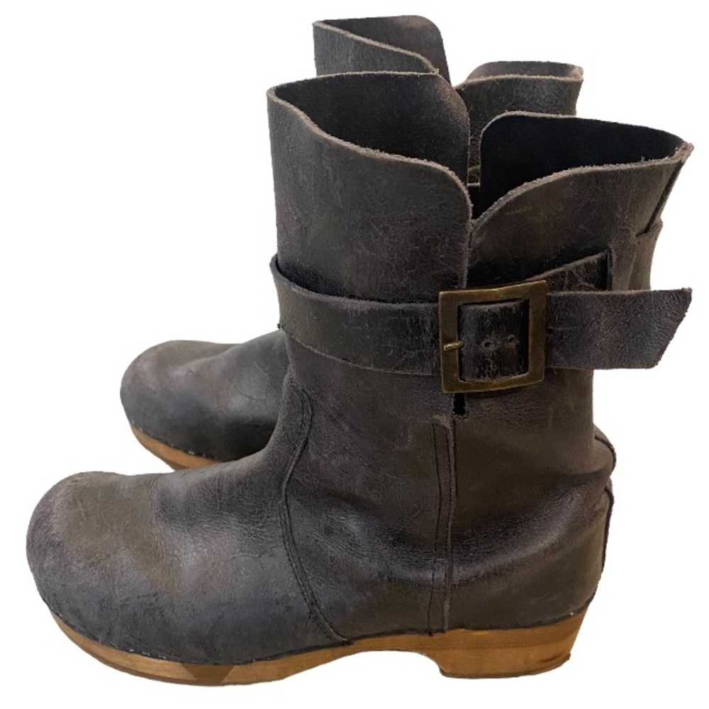 Sanita Distressed Flexible Wooden Clog Boots “Lexi Flex” Size 40/9.5